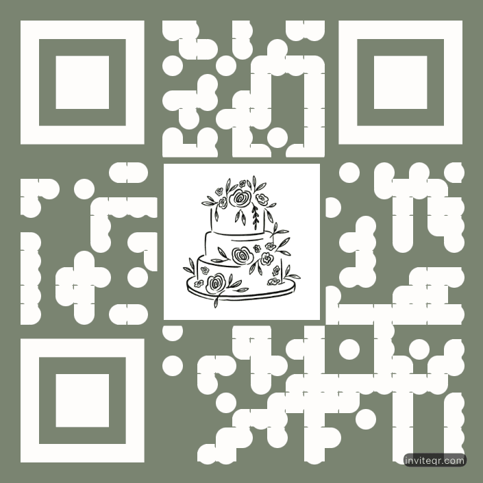 Botanical wedding cake QR code design
